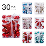 Cifeeo-30pcs/set Christmas Bauble Balls Pendant Xmas Tree Hanging Ornament Star Topper Noel Navidad Decoration for Home New Year Gift