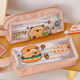 Cifeeo-Back To School Gifts Capibara Transparent Pencil Case Capibaras Peluche Pencil Case Girls School Supplies Pencilcase Cute Stationery Pencil Pouch