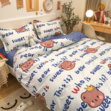 Cifeeo-INS Style Bedding Boys Girls Twin Queen Size Duvet Cover Set Flat Sheet Pillowcase Bed Linen Kids Adult Fashion Home Textile