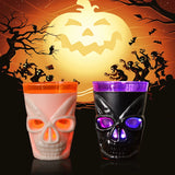 Cifeeo-3Pcs LED Light Halloween Drinking Cup Skull Glowing Wine Water Cup for Halloween Party Decoration Home Bar Supplies Horror Props