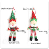 New 34CM Long Legged Cartoon Elf Doll Xmas Tree Pendants Window Decoration Christmas Party Ornament New Years Gifts Home Decor