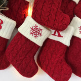 Cifeeo-Name Letter Christmas Socks Red Snowflake DIY Alphabet Knitting Stocking Christmas Tree Pendant Decorations For Home Xmas Gifts