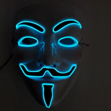 Cifeeo-Halloween Custom 2024 Hot LED Hacker V Vendetta Mask Adults Luminous LED Light Up Mask For Glow Party Costume Accessories Halloween Mask Décor