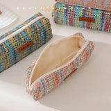 Cifeeo-Back To School Gifts Basic Pencil Case School Supplies Pencil Case Girls Large Capacity Back To School Grid Estuche Escolar Stationery Pencil Pouch