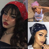 Cifeeo Vintage Bohemia Print Bandana Hair Bands For Girls  Women Headband Scarf  Face Mask Cross Turban Bandanas Headwear 55Cmx55cm
