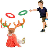 Cifeeo-Christmas Inflatable Reindeer Antler Hat Ring Toss Funny Family Game Kids Gift Toy Xmas Party Supplies 2024 Christmas Home Decor