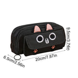 Cifeeo-Back To School Gifts Cat Pencil Case Estuche Escolar Pencil Case Girls Cute Stationery Plush Cat Ears Large Capacity School Supplies Pencils Cases