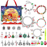 Cifeeo-Christmas Gift idea Christmas Charm Bracelet for Kids,Jewelry Blind Box Handmade DIY 24 Grid Educational Puzzle Toys Exquisite Gift Box Set