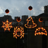 Cifeeo-Halloween Window Lights Home Indoor LED Pumpkin Spider Ghost LED Sucker Lamp 2024 Halloween Party Hanging Decoration Kids Favors