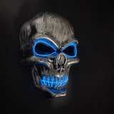 Cifeeo-Halloween Custom Halloween Skull Skeleton Head Headwear Horror Party Mask Light Up In The Dark Night Disguise Glowing Purge Mask For Halloween