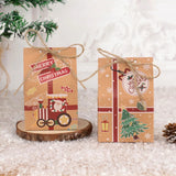 Cifeeo-5/10pcs Merry Christmas Candy Box With Rop Kraft Paper House Santa Claus Cookie Gift Packaging Boxes 2024 New Year Party Decor