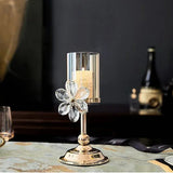 CIFEEO-Light Luxury Crystal Petal Glass Candle Holder Aromatherapy Candle Romantic Candlelight Dinner Room Home Decoration Ornaments