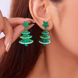 Cifeeo-Christmas gifts Acrylic Sequin Christmas Tree Earrings For Women Elegant Glitter Star Flower Glove Dangle Earring New Year Festival Jewelry Gift