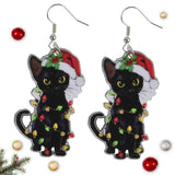 Cifeeo-Christmas Gift idea Christmas Earrings,Aesthetics Y2K Christmas Accessories For Women-Holiday Drop Earrings-Jingle Bell/Black Cat/Christmas Sock