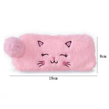 Cifeeo-Back To School Gifts Cute Cat Pencil Case Plush Pencil Cases For Girls Trousse Scolaire Soft School Supplies Estuche Escolar Stationery Pencil Pouch