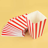 Cifeeo-12pcs Popcorn Box Buckets Movie Night Fries Cup Snack Containers Birthday Party Supplies Wedding Christmas Carnival Stripes Bags