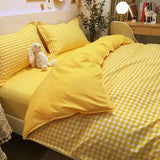 Cifeeo-Nordic Pink Black Checkerboard Duvet Cover Set with Pillowcase Bed Sheet Kid Girls Bedding Sets Full Queen Twin Kawaii No Filler
