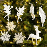 Cifeeo-Xmas Tree Pendants Snowflake Angel Deer Hanging Ornaments Christmas Decorations For Home Kids Toy 2024 Navidad New Year Party