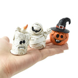 Cifeeo-Halloween Resin Figurine Ornament Miniatures Pumpkin Ghost Table Centerpiece Decoration Halloween Party Home Decor Kids Gift