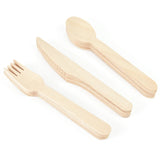 Cifeeo-Disposable Wooden Spoon Fork Knife Cutlery Set Rustic Wedding Birthday Party Tableware Decoration Supplies Dessert Cake Scoop