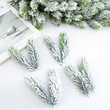 Cifeeo-20/10pcs Artificial Cedar Snow Pine Branches Christmas Tree Wedding Decorations DIY Desktop Living Room Home Kitchen Faux Plants