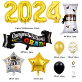 CIFEEO- 2024 Graduation Season Theme Party Balloon Background Wall Decoration Certificate Digital Five pointed Star Set