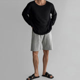 Cifeeo-Winter Outfits Men chill guy Spring Men's O Neck Casual Style Hollow Out Knit T-shirt Korean Popular Luxury Long Sleeve Retro Leisure Pullover Basic Shirts