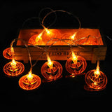 Cifeeo-1.5M 10LED Halloween Led Light Pumpkin Bat Ghost String Lamp Hanging Ornament Happy Halloween Party Horror Decoration For Home