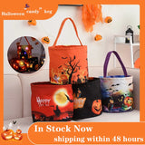 Cifeeo New Halloween Bag Luminous Pumpkin Bag Children's Portable Candy Bag Ghost Festival Tote Bucket Props Halloween Party DIY Decor