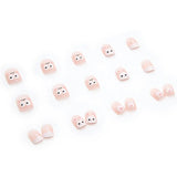 Cifeeo- 24pcs/box Press On False Nails Cute Bunny Nail Art Wearable Fake Nails Short Square Nails With Wearing Tools As Gift