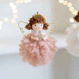 New Year Gift White Pink Christmas Angel Doll Tree Ornament Xmas Decoration for Home Natal Navidad Cute Holiday Gift Decor