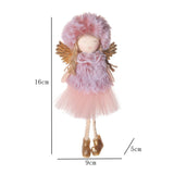 Pink Plush Angel Girls Doll Xmas Tree Hanging Pendants Merry Christmas 2022 Decor For Home 2023 Kids Navidada Gifts Favor