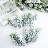 Cifeeo-20/10pcs Artificial Cedar Snow Pine Branches Christmas Tree Wedding Decorations DIY Desktop Living Room Home Kitchen Faux Plants