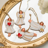 2024 Christmas Ornament Resin White Prayer Angel Hangs Xmas Tree Pendant Personalized Product Hanging Decoration Home Decor