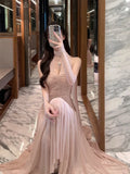 Cifeeo-Christmas Party Dresses Elegant Wedding Evening Party Midi Dresses for Women 2024 Summer New Spliced Mesh French Sexy Sleeveless Pink Female Clothing