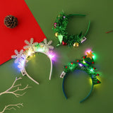 Cifeeo-Christmas Headband with LED Lights Snowflake Xmas Tree Hair Band 2024 Christmas Decorations for Home Girls Women New Year Gifts