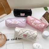 Cifeeo-Back To School Gifts Simple Pencil Case School Supplies Pencil Pouch Estuche Escolar Back To School Smooth Fabric Cute Stationery Pencil Case Girls