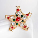 Cifeeo-Christmas gifts Luxury Exquisite Christmas Brooches Full Rhinestone Xmas Tree Santa Snowman Elk Penguin Brooch Pins Party Corsage Jewelry Gifts