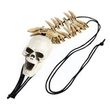 Cifeeo-Halloween Skeleton Necklace Horror Skull Pendant for Halloween Party Home Decoration Kids Adults Cosplay Dress Up Costume Props