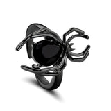 Cifeeo-Halloween Jewelry Halloween Exaggerated Spider Rings for Women Gothic Aesthetic Dark Animal Imitation Pearl Finger Ring Men Party Punk Jewelry