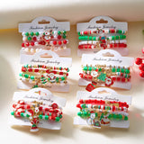 Cifeeo-Christmas gifts 4Pcs/set Cute Christmas Series Bracelet For Women Multicolor Rice Beads Santa Claus Xmas Tree Snowman Pendant Beaded Bracelets