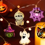 Cifeeo-Halloween Party LED String Lights Pumpkin Ghost Spider Web Hanging Lamp For Halloween Home Indoor Outdoor Decoration Props 2024