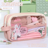 Cifeeo-Back To School Gifts Large Capacity Pencil Case Transparent Pencil Pouch Trousse Scolaire School Supplies Estuches Escolares Pencil Cases For Girls