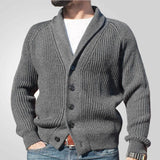 Cifeeo-Winter Outfits Men chill guy Men's Winter Knit Cardigan Jacket Luxury Button-Down Sweater Casual Long Sleeve Lapel Solid Color Streetwear Korean Pocket Coat