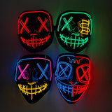 Cifeeo-Halloween Custom Wireless Halloween Neon LED Purge Mask Masque Masquerade Party Masks Light Grow in the Dark Horror Mask Glowing Masker