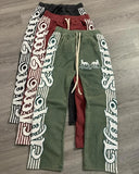 Cifeeo-Aesthetic Harajuku letter stripe pattern design straight wide leg baggy pants women 2024 fashion trend versatile couple y2k pant