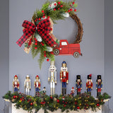 Cifeeo-38CM Christmas Door Wreath Garland Wooden Car Red Berry Wall Hanging Ornament Merry Christmas Decoration for Home  New Year 2025