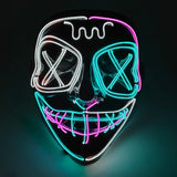 Cifeeo-Halloween Custom Wireless LED Glowing Mask EL Neon Colorful Luminous Purge Mask Halloween Horror Cosplay Party Mask Carnival Costume Supplies