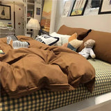 Cifeeo-Ins Pastoral style Yellow Small Flowers Bedding Set Twin Queen Size Duvet Cover Flat Sheet Pillowcase Princess Girl Bed Linen