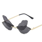 Cifeeo-Cool Sunglasses 2024 New Fashion Dragonfly Sunglasses Women Men Brand Design Rimless Wave Eyewear Luxury Trending Narrow Sun glasses